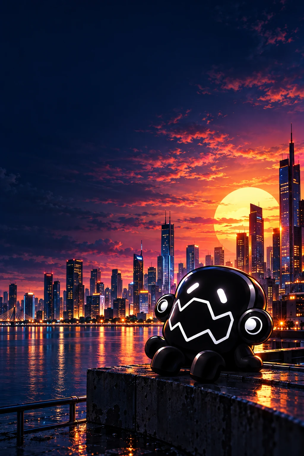 Progre overlooking a city at sunset
